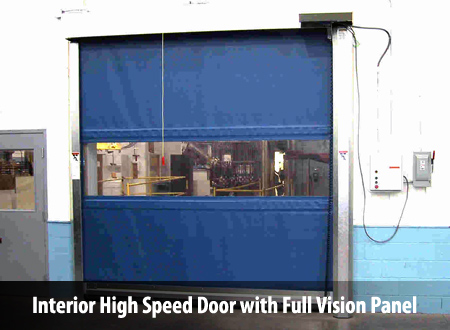 Interior High Speed Door with Full Vision Panel