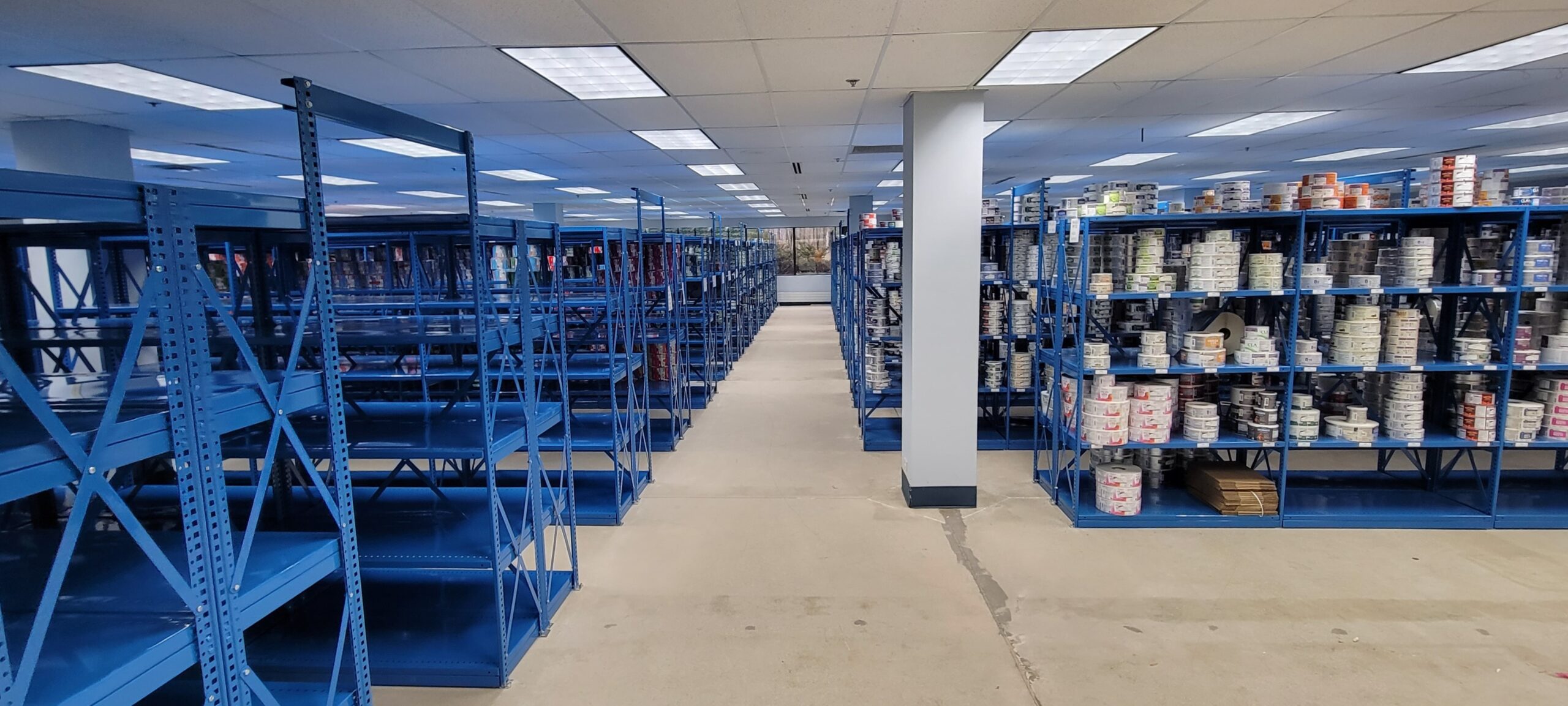 Blue Shelving for heavy duty storage