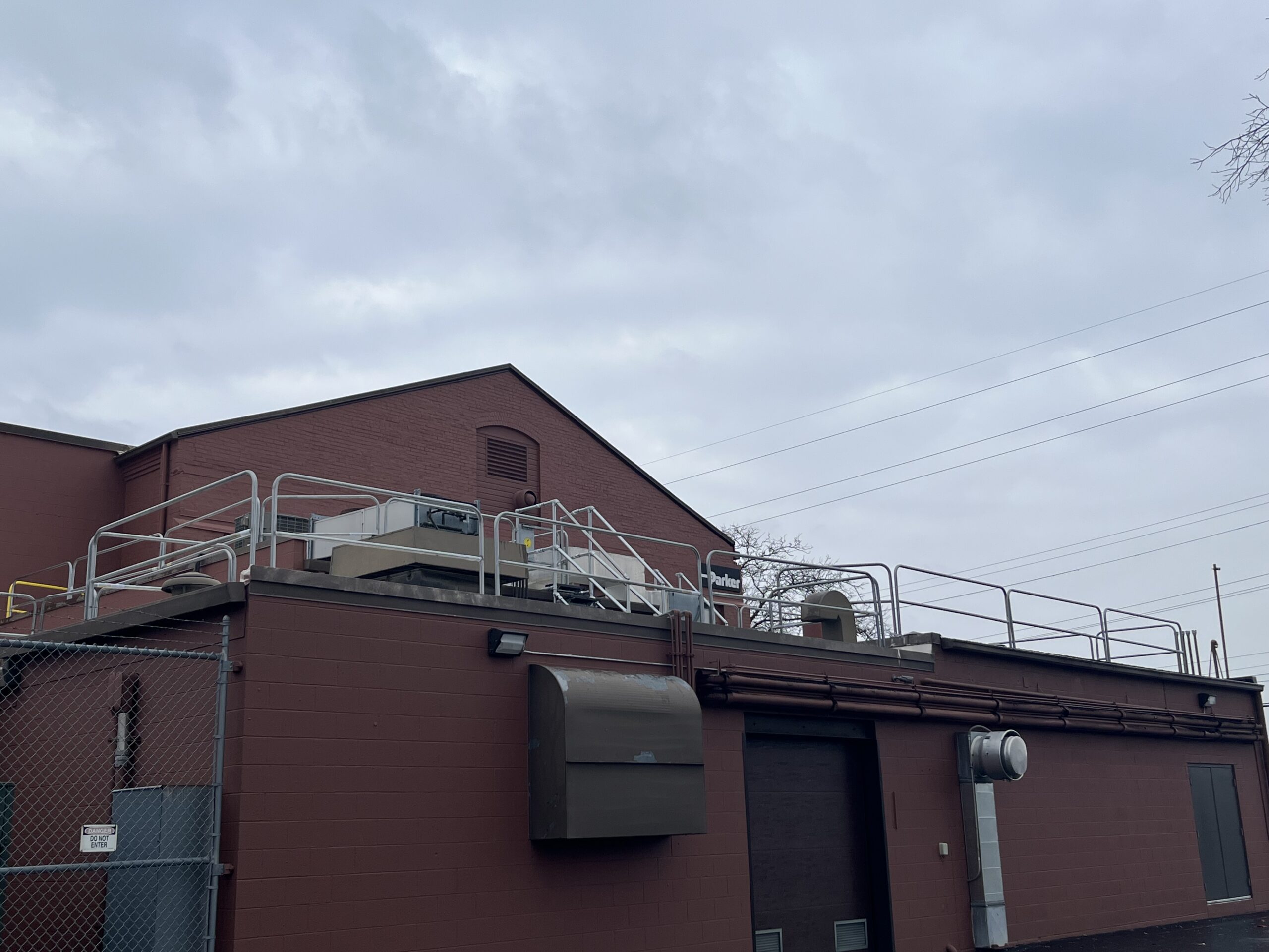 Rooftop Rail Galvanized Rooftop Rail to protect associates from roof edge